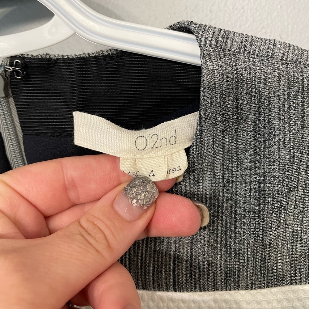 Women’s O’2nd Midi white and grey dress size 4 - Picture 4 of 7